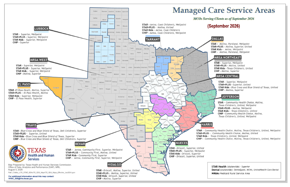 managed care service areas
