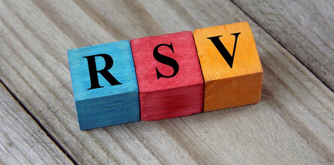 Toy blocks spelling out RSV