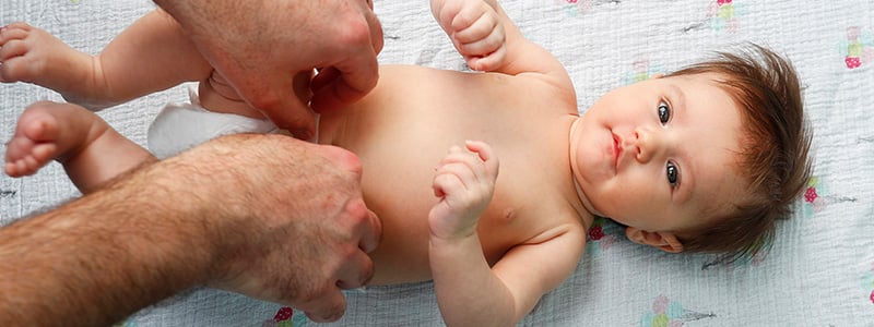 Child getting new diaper