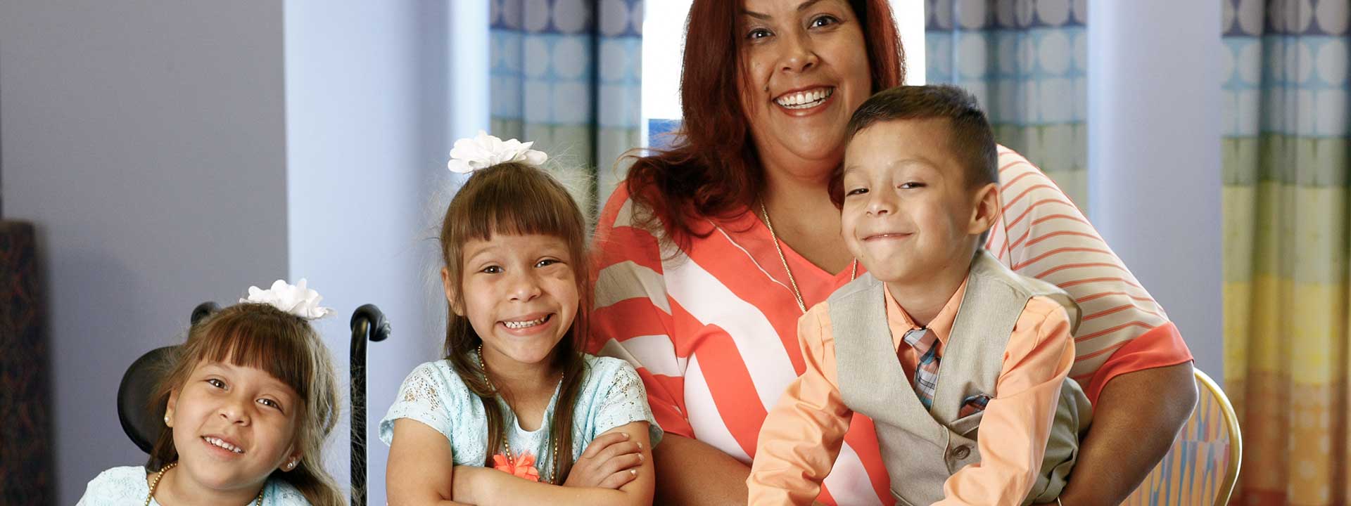 Mother with three children