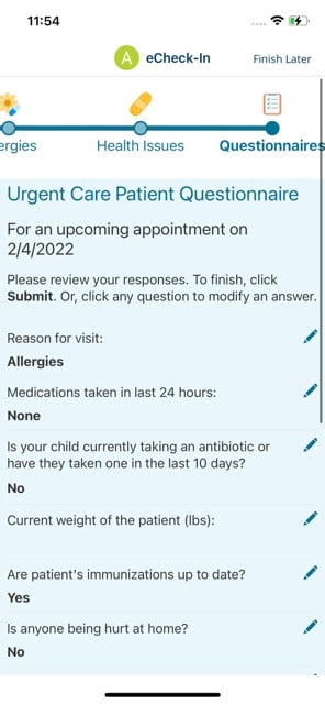 SUBMIT QUESTIONNAIRES