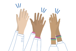 Doctor hands in the air